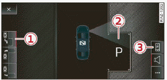 Fig. 139 Upper display: remote controlled parking - preparing the vehicle