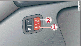 Fig. 80 Left side of the luggage compartment: rear lowering button