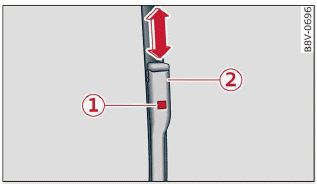 Fig. 47 Windshield wipers: changing the wiper blades