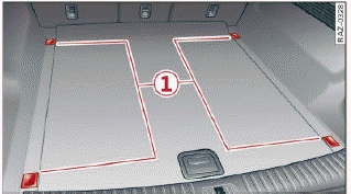 Fig. 83 Luggage compartment: movable tie-downs