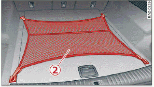 Fig. 84 Luggage compartment: luggage compartment net stretched out