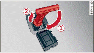 Fig. 94 Footwell: releasing the parking lock using the emergency release