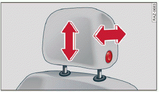 Fig. 61 Front seat: adjusting the head restraint