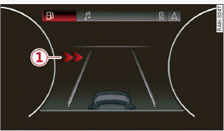 Fig. 124 Instrument cluster: directional display from the intersection assistant