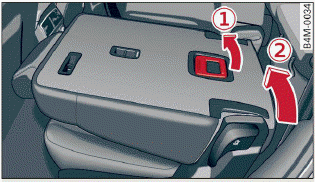 Fig. 57 Second-row seating: folding the seat upright