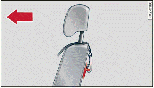 Fig. 74 Rear backrest: securing the upper belt to the top tether anchor