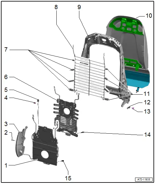 Overview - Front Backrest, Lumbar Support